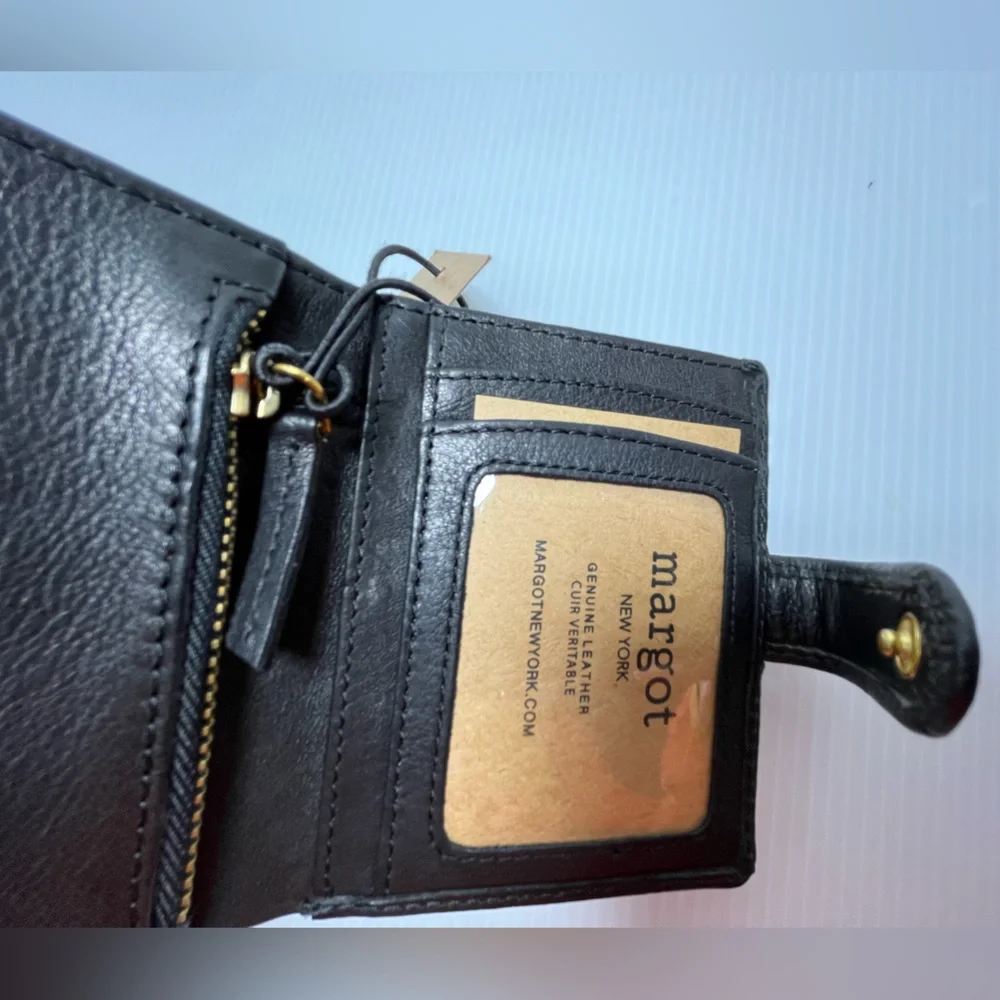 Genuine Leather Lizzie Compact Bifold Wallet by Margot New York - Picture 12 of 16